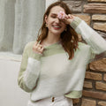 2020 Autumn Winter Women's Color Block Sweater