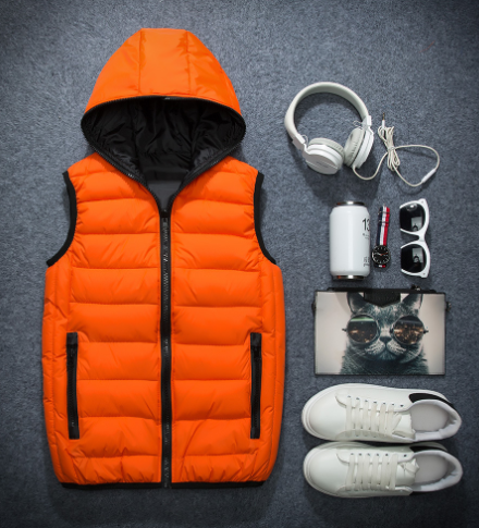Korean Style Couple's Down Cotton Vest for Fall/Winter