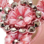 Damen Boho Sandalen – flache Ferse, Strass-Blumen, große Größen, Strand - flohmarkt-deutschland.shop