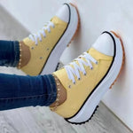 Damen Canvas Sneaker flach einfarbig Casual Herbst Sommer - flohmarkt-deutschland.shop