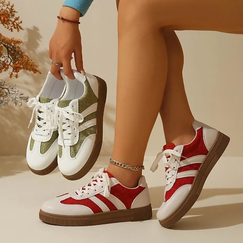 Damen Casual Sneakers Trendige Neue Mode Leichte Freizeitschuhe für Outdoor-Spaziergänge Bequeme Rutschfeste Flache Turnschuhe - flohmarkt-deutschland.shop