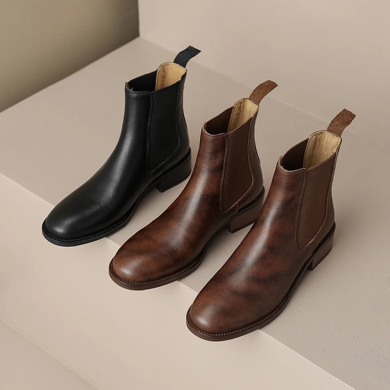 Damen Chelsea Boots 2026 – Retro-Schnürstiefel, niedriger Absatz, große Größen - flohmarkt-deutschland.shop