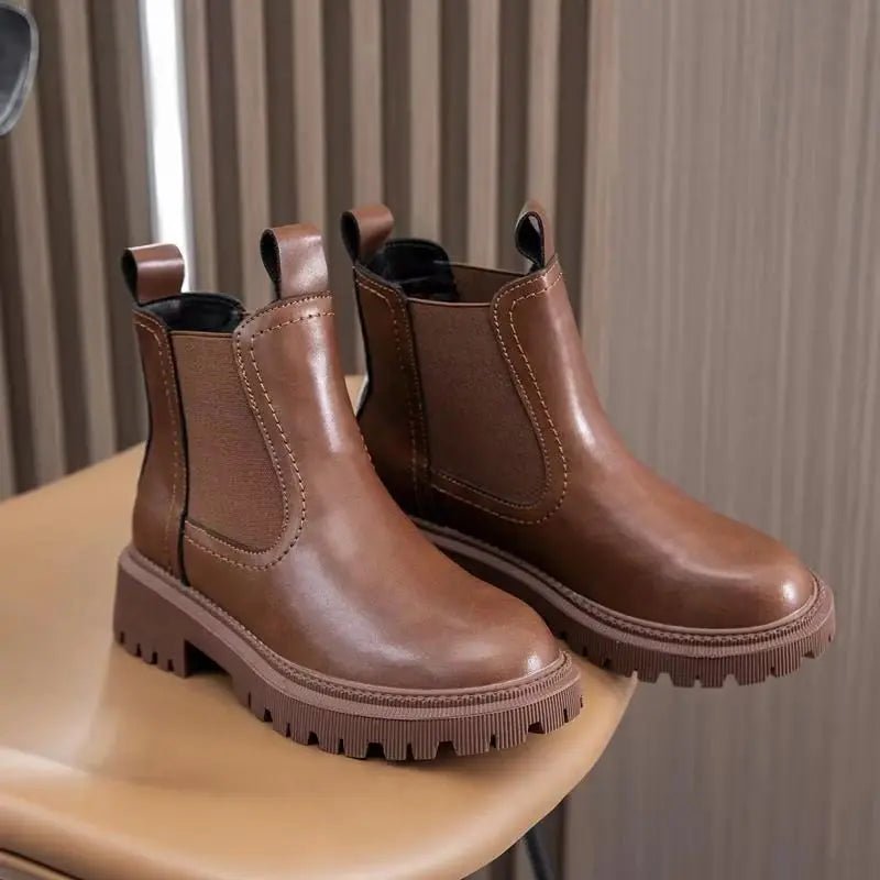 Damen Chelsea Boots aus Echtleder – Retro Stiefeletten für Herbst & Winter - flohmarkt-deutschland.shop