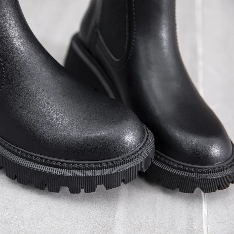 Damen Chelsea Boots aus Echtleder – Retro Stiefeletten für Herbst & Winter - flohmarkt-deutschland.shop