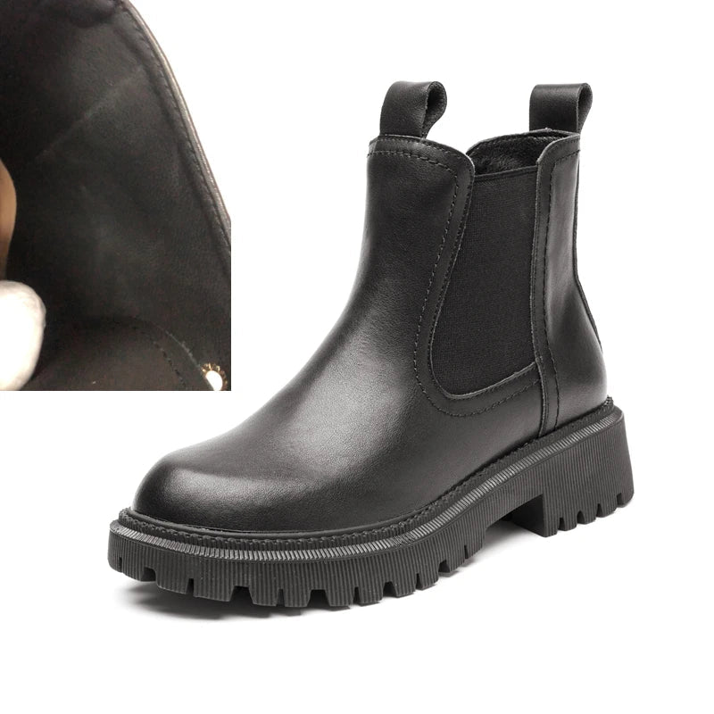 Damen Chelsea Boots aus Echtleder – Retro Stiefeletten für Herbst & Winter - flohmarkt-deutschland.shop