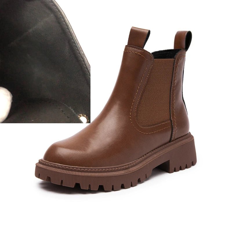 Damen Chelsea Boots aus Echtleder – Retro Stiefeletten für Herbst & Winter - flohmarkt-deutschland.shop
