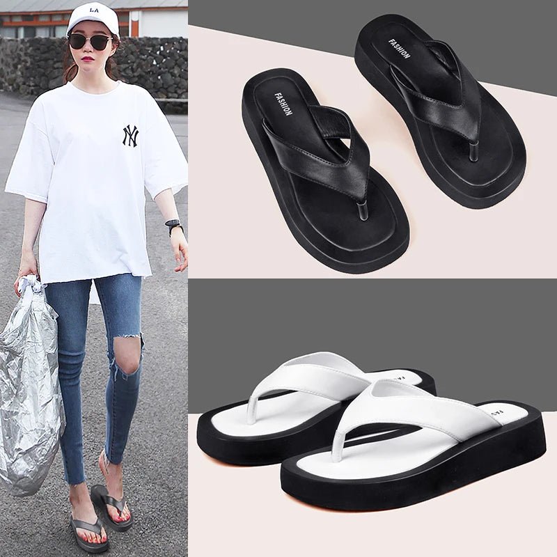 Damen Echtleder Flip-Flops – rutschfeste Outdoor-Strandpantoffeln für den Sommer - flohmarkt-deutschland.shop
