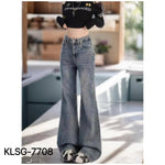 Damen High-Waist Schlagjeans im amerikanischen Retro-Stil – Lässige Denim-Hose im Hot-Girl-Look, vielseitig für den Alltag - flohmarkt-deutschland.shop