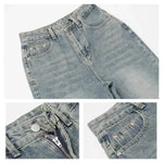 Damen High-Waist Schlagjeans im amerikanischen Retro-Stil – Lässige Denim-Hose im Hot-Girl-Look, vielseitig für den Alltag - flohmarkt-deutschland.shop