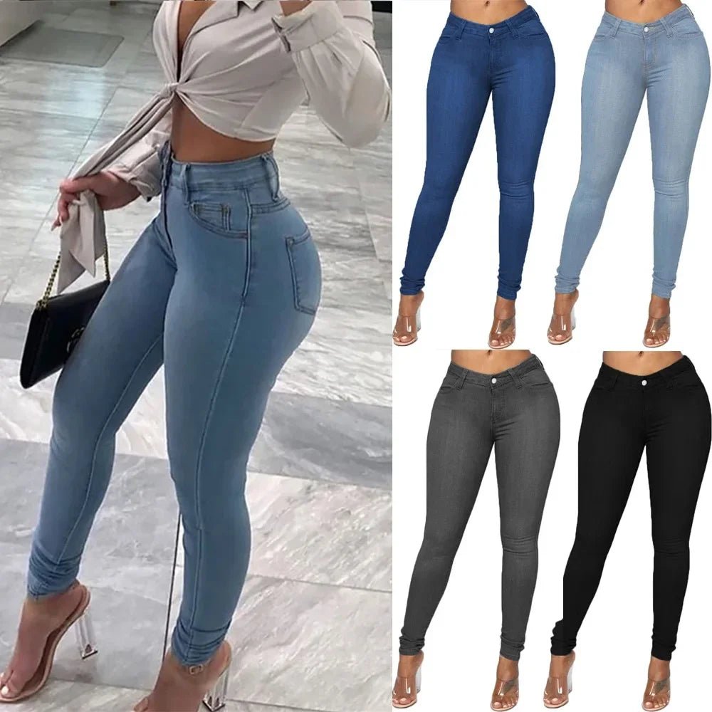 Damen Jeans Bleistift Denim Hose Butt Lifting Style - flohmarkt-deutschland.shop