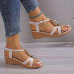 Damen Keilsandalen 2024 – Blumenmuster, runde Zehenpartie, große Größen - flohmarkt-deutschland.shop