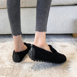 Damen Lammwolle Mokassins – warme Plüsch-Loafer & Schnee-Boots für den Winter - flohmarkt-deutschland.shop