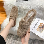 Damen Lammwolle Mokassins – warme Plüsch-Loafer & Schnee-Boots für den Winter - flohmarkt-deutschland.shop