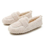 Damen Lammwolle Mokassins – warme Plüsch-Loafer & Schnee-Boots für den Winter - flohmarkt-deutschland.shop