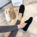 Damen Lammwolle Mokassins – warme Plüsch-Loafer & Schnee-Boots für den Winter - flohmarkt-deutschland.shop