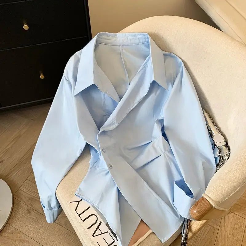Damen Langarm-Poloshirt – Elegant & Irregular - flohmarkt-deutschland.shop