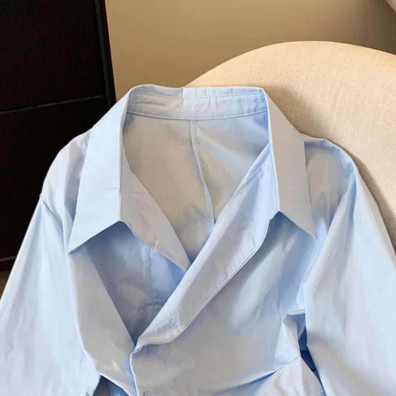 Damen Langarm-Poloshirt – Elegant & Irregular - flohmarkt-deutschland.shop