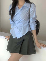 Damen Langarm-Poloshirt – Elegant & Irregular - flohmarkt-deutschland.shop
