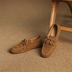 Damen Loafers Wildleder Slip-on Mokassins flach & bequem - flohmarkt-deutschland.shop