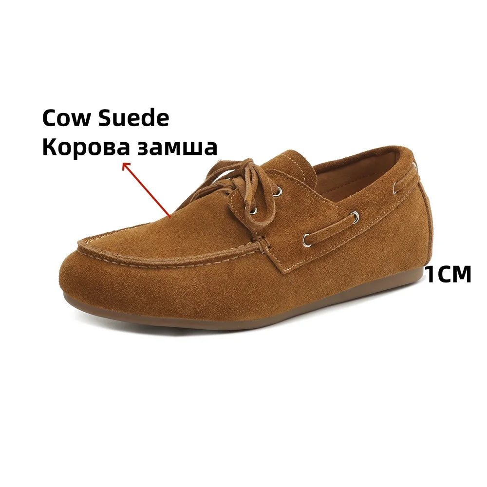 Damen Loafers Wildleder Slip-on Mokassins flach & bequem - flohmarkt-deutschland.shop