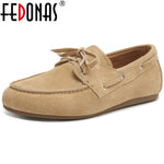 Damen Loafers Wildleder Slip-on Mokassins flach & bequem - flohmarkt-deutschland.shop