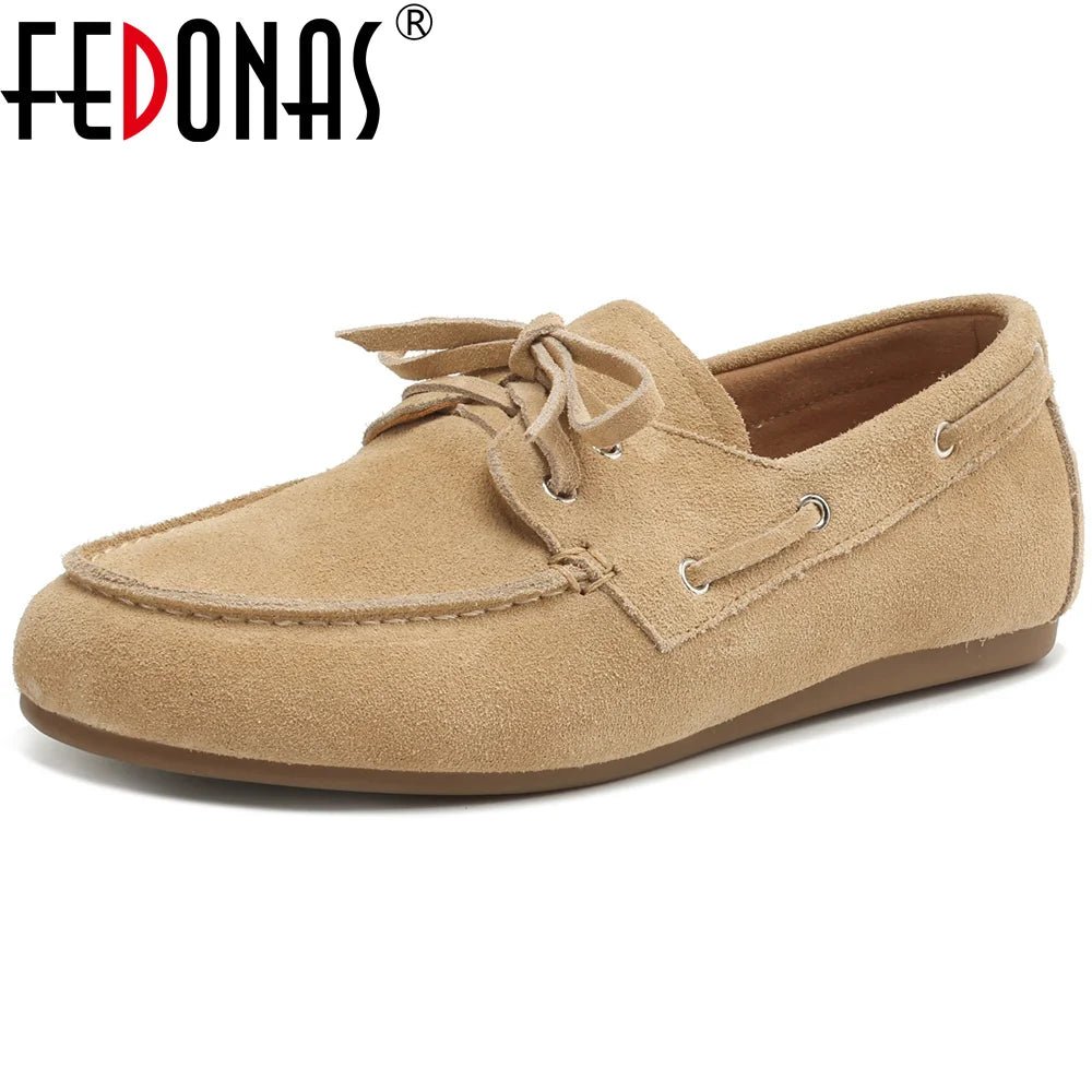 Damen Loafers Wildleder Slip-on Mokassins flach & bequem - flohmarkt-deutschland.shop