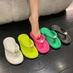 Damen Perlen Flip-Flops 2026 – Plateau Pillow-Slides, leicht & rutschfest - flohmarkt-deutschland.shop