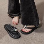 Damen Perlen Flip-Flops 2026 – Plateau Pillow-Slides, leicht & rutschfest - flohmarkt-deutschland.shop