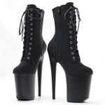 Damen Plateau Ankle Boots Schnürung High Heel Tanzschuhe - flohmarkt-deutschland.shop