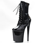 Damen Plateau Ankle Boots Schnürung High Heel Tanzschuhe - flohmarkt-deutschland.shop