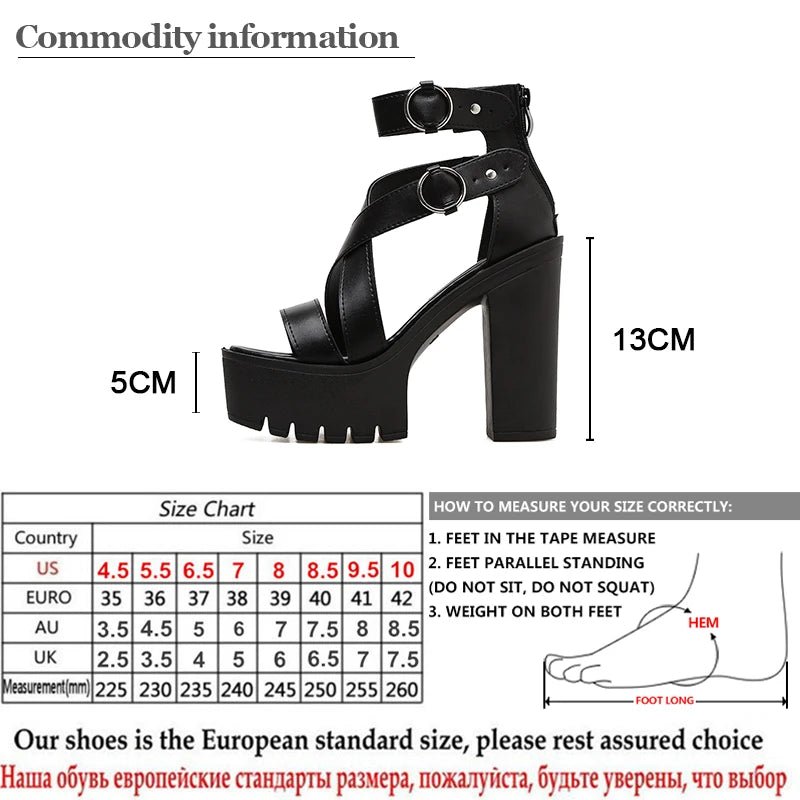 Damen Plateau Sandalen High Heels Gladiator Sommer - flohmarkt-deutschland.shop