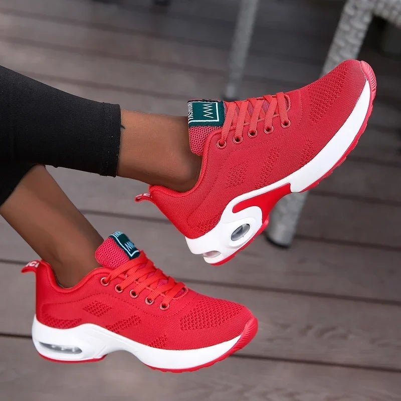 Damen Plateau Sneaker atmungsaktiv Mesh Laufschuhe - flohmarkt-deutschland.shop