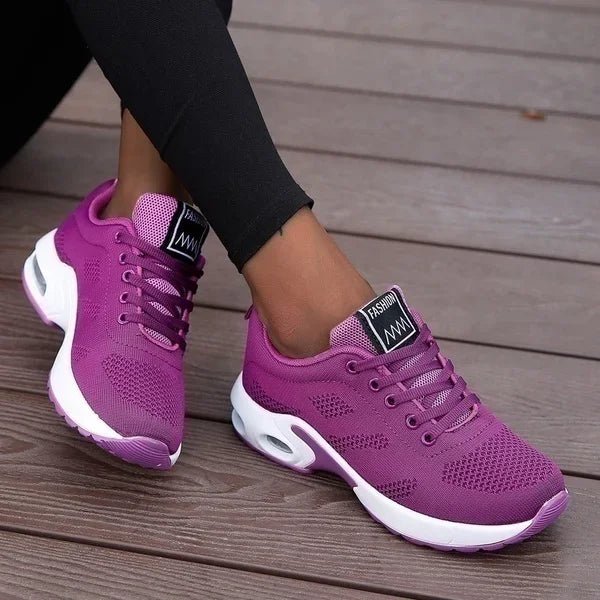 Damen Plateau Sneaker atmungsaktiv Mesh Laufschuhe - flohmarkt-deutschland.shop