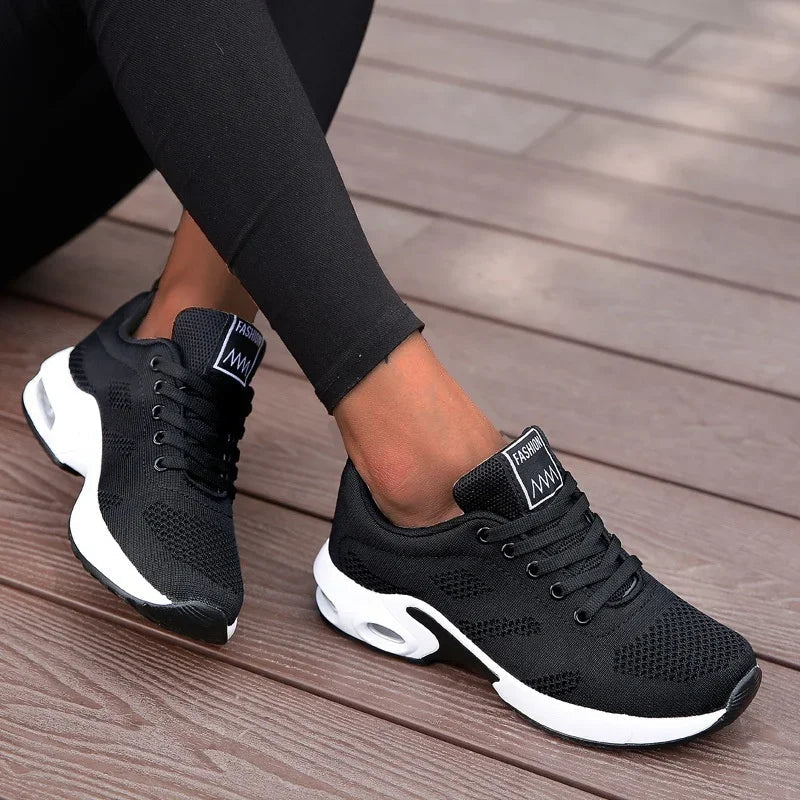 Damen Plateau Sneaker atmungsaktiv Mesh Laufschuhe - flohmarkt-deutschland.shop
