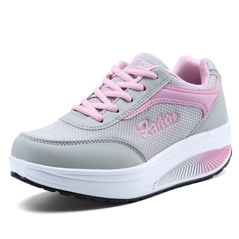 Damen Plateau-Sneaker – modische Turnschuhe mit flacher Sohle in großen Größen - flohmarkt-deutschland.shop
