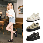 Damen Römersandalen 2026 – geschlossene Zehenpartie, dicke Sohle, gewebt - flohmarkt-deutschland.shop
