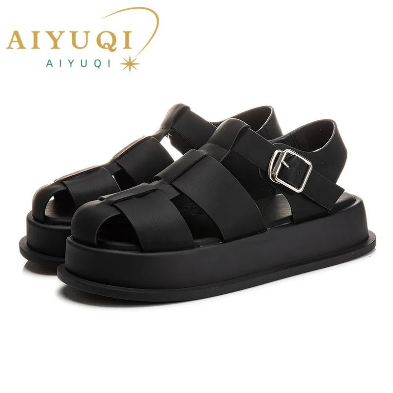 Damen Römersandalen 2026 – geschlossene Zehenpartie, dicke Sohle, gewebt - flohmarkt-deutschland.shop