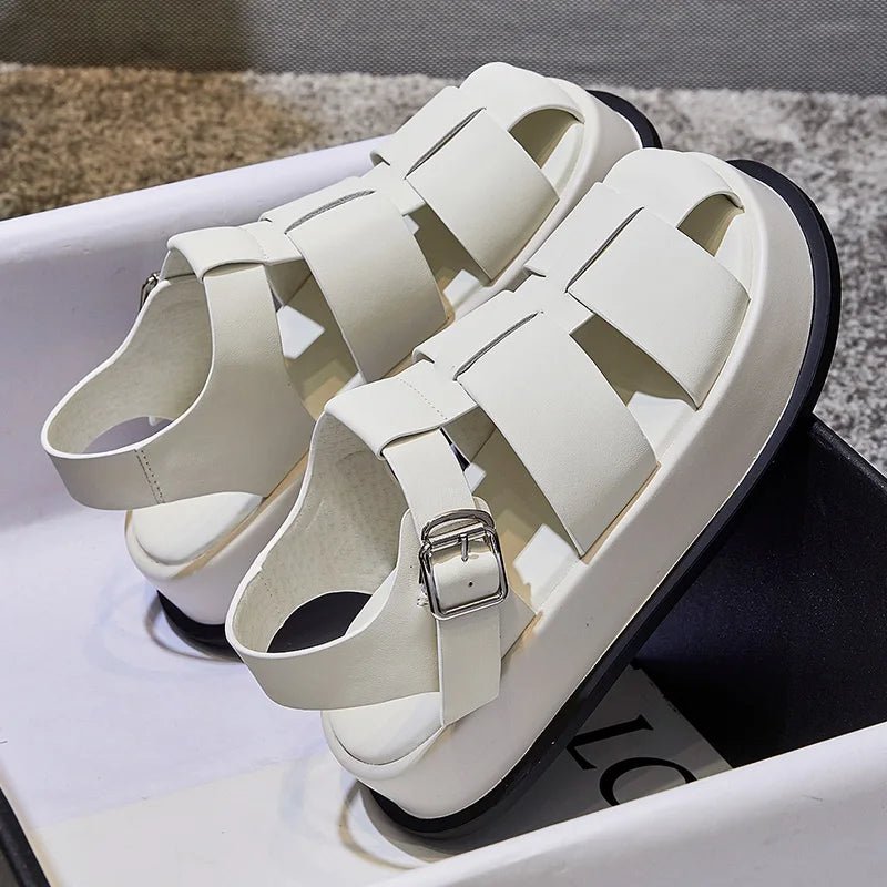 Damen Römersandalen 2026 – geschlossene Zehenpartie, dicke Sohle, gewebt - flohmarkt-deutschland.shop