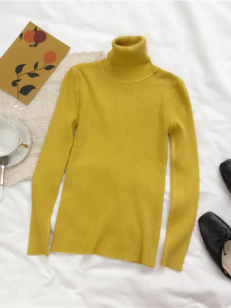 Damen Rollkragenpullover 2026 Herbst Winter Oberteile Koreanischer Slim-Fit Damen Pullover Strickpullover Pull Femme Hiver Truien - flohmarkt-deutschland.shop