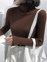Damen Rollkragenpullover 2026 Herbst Winter Oberteile Koreanischer Slim-Fit Damen Pullover Strickpullover Pull Femme Hiver Truien - flohmarkt-deutschland.shop
