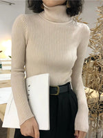 Damen Rollkragenpullover 2026 Herbst Winter Oberteile Koreanischer Slim-Fit Damen Pullover Strickpullover Pull Femme Hiver Truien - flohmarkt-deutschland.shop