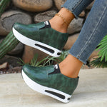 Damen-Sneaker für Frühling und Herbst, einfarbig, bequemer Plateau-Wanderschuh, leicht, rutschfest, dickbesohlt, Low-Top-Schuhe, Zapatillas - flohmarkt-deutschland.shop
