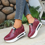 Damen-Sneaker für Frühling und Herbst, einfarbig, bequemer Plateau-Wanderschuh, leicht, rutschfest, dickbesohlt, Low-Top-Schuhe, Zapatillas - flohmarkt-deutschland.shop