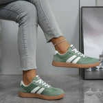 Damen Sneaker leicht atmungsaktiv gestreift Schnürung Casual - flohmarkt-deutschland.shop