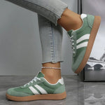 Damen Sneaker leicht atmungsaktiv gestreift Schnürung Casual - flohmarkt-deutschland.shop