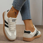 Damen Sneaker leicht atmungsaktiv gestreift Schnürung Casual - flohmarkt-deutschland.shop