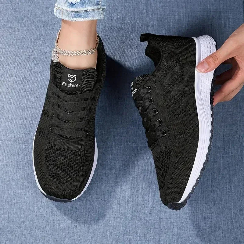 Damen Sneaker Plateau Mesh atmungsaktiv Casual Sportschuhe - flohmarkt-deutschland.shop