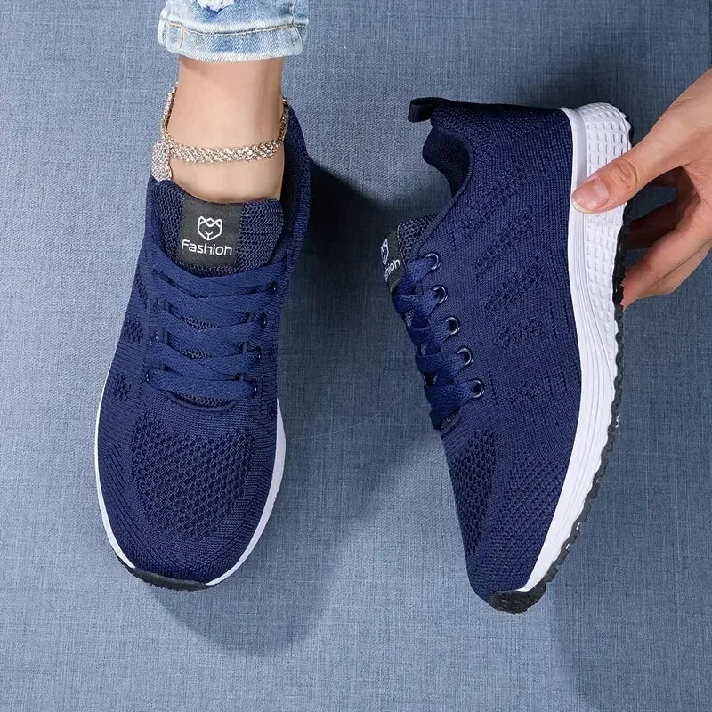Damen Sneaker Plateau Mesh atmungsaktiv Casual Sportschuhe - flohmarkt-deutschland.shop