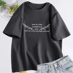 Damen T-Shirt Never Be So Clever You Forget To Be Kind Marjorie Lyrics T-Shirt Damen Baumwolle Kurzarm T-Shirts Streetwear - flohmarkt-deutschland.shop