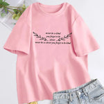 Damen T-Shirt Never Be So Clever You Forget To Be Kind Marjorie Lyrics T-Shirt Damen Baumwolle Kurzarm T-Shirts Streetwear - flohmarkt-deutschland.shop